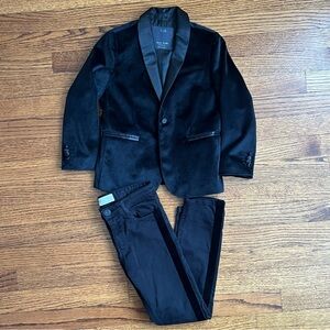 Zara Kids Collection Black Velvet and Satin Suit